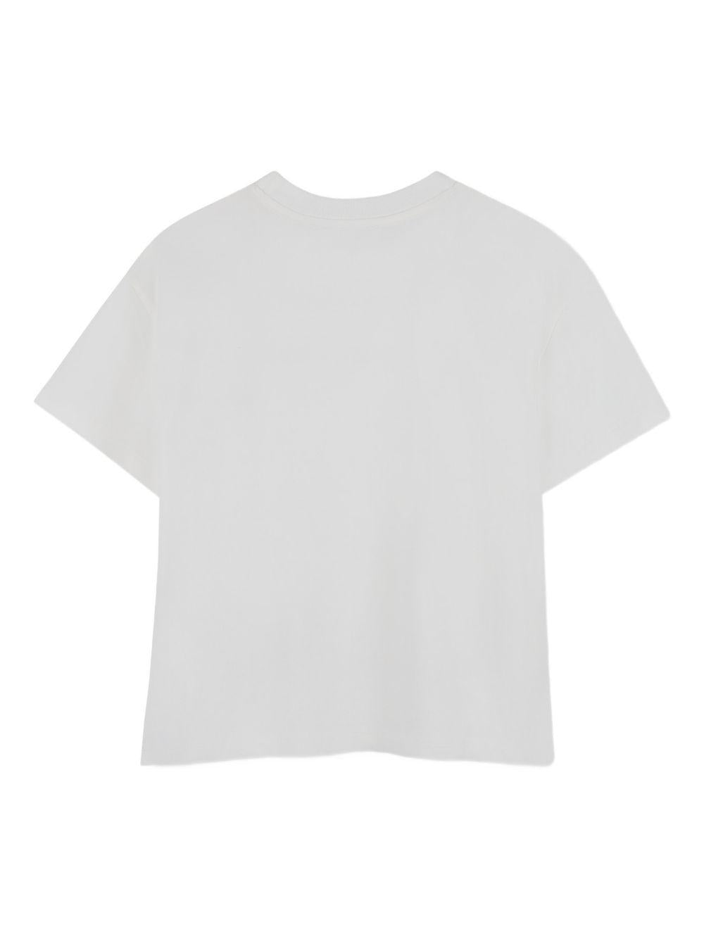 T-shirt per bambina Michael Kors Kids bianca con dettaglio logo R30602 117 MICHAEL KORS KIDS