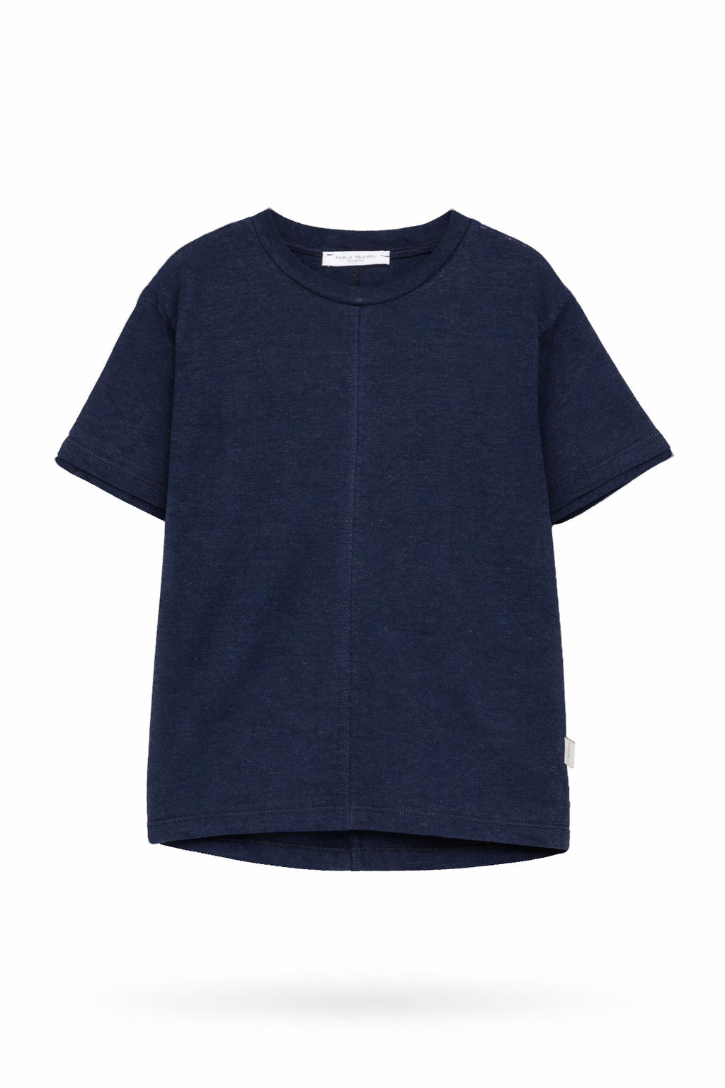 T-shirt per bambino Paolo Pecora Kids blu scuro con cuciture tono su tono PP4366 BLU PAOLO PECORA KIDS