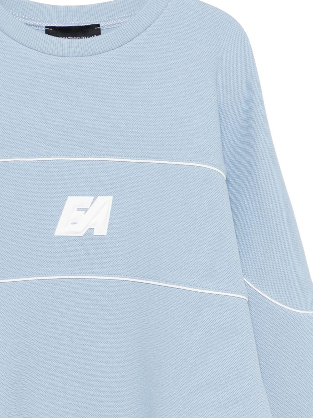 Felpa per bambino Emporio Armani Kids azzurra con logo sul davanti EB000999 AF20638 U9360 EMPORIO ARMANI KIDS