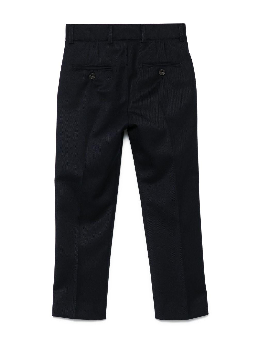 Pantaloni dritti per bambino Golden Goose Kids blu con passanti GKP01561P001923 50501 GOLDEN GOOSE KIDS