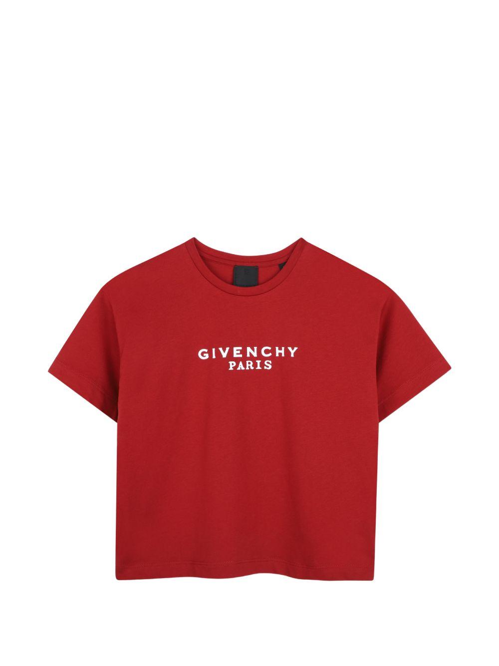 T-shirt per bambina Givenchy Kids rossa con logo sul davanti H31315 96D GIVENCHY KIDS