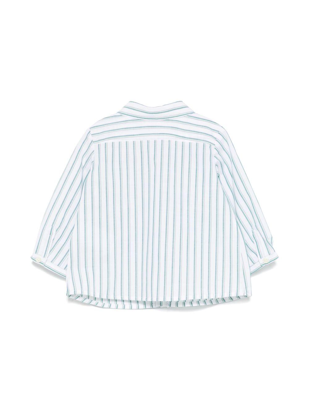 Camicia a righe per neonato Bonpoint bianco con colletto classico S05YSHW00001 247D BONPOINT