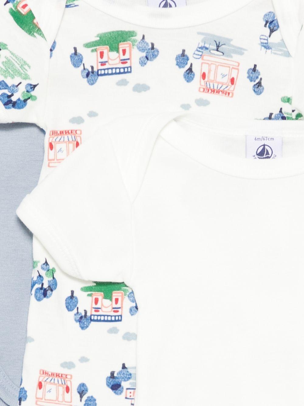 Set di tre body per neonato Petit Bateau multicolore con stampa grafica A0GYB 00 PETIT BATEAU KIDS