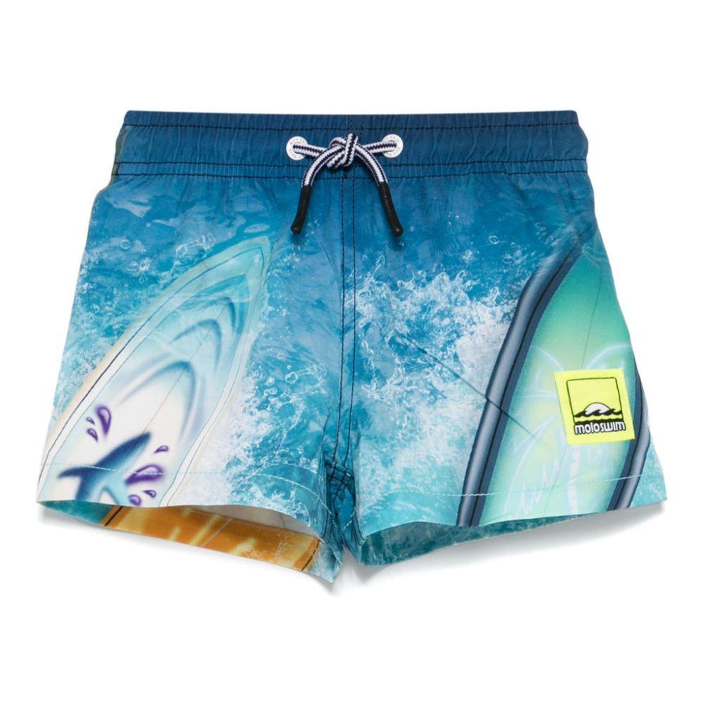 Costume da bagno perneonato Molo blu con motivo grafico all-over 8S25P403NB 3802 MOLO KIDS