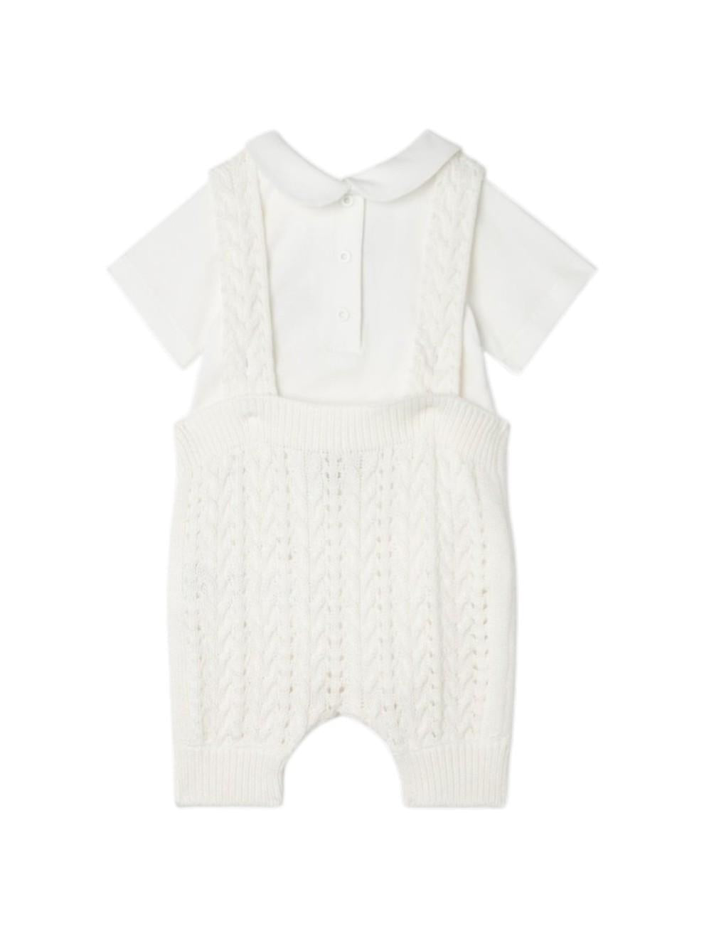 Tutina per neonati Fendi Kids bianca con logo arcobaleno ricamato BUG220 AVWW F0TU9 FENDI KIDS