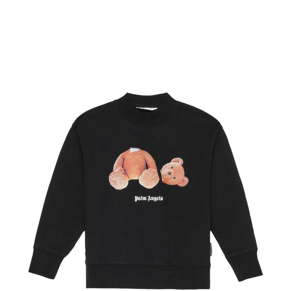 Felpa per bambino Palm Angels Kids nera con stampa orso sul davanti PBBA012S26FLE002 110 PALM ANGELS KIDS