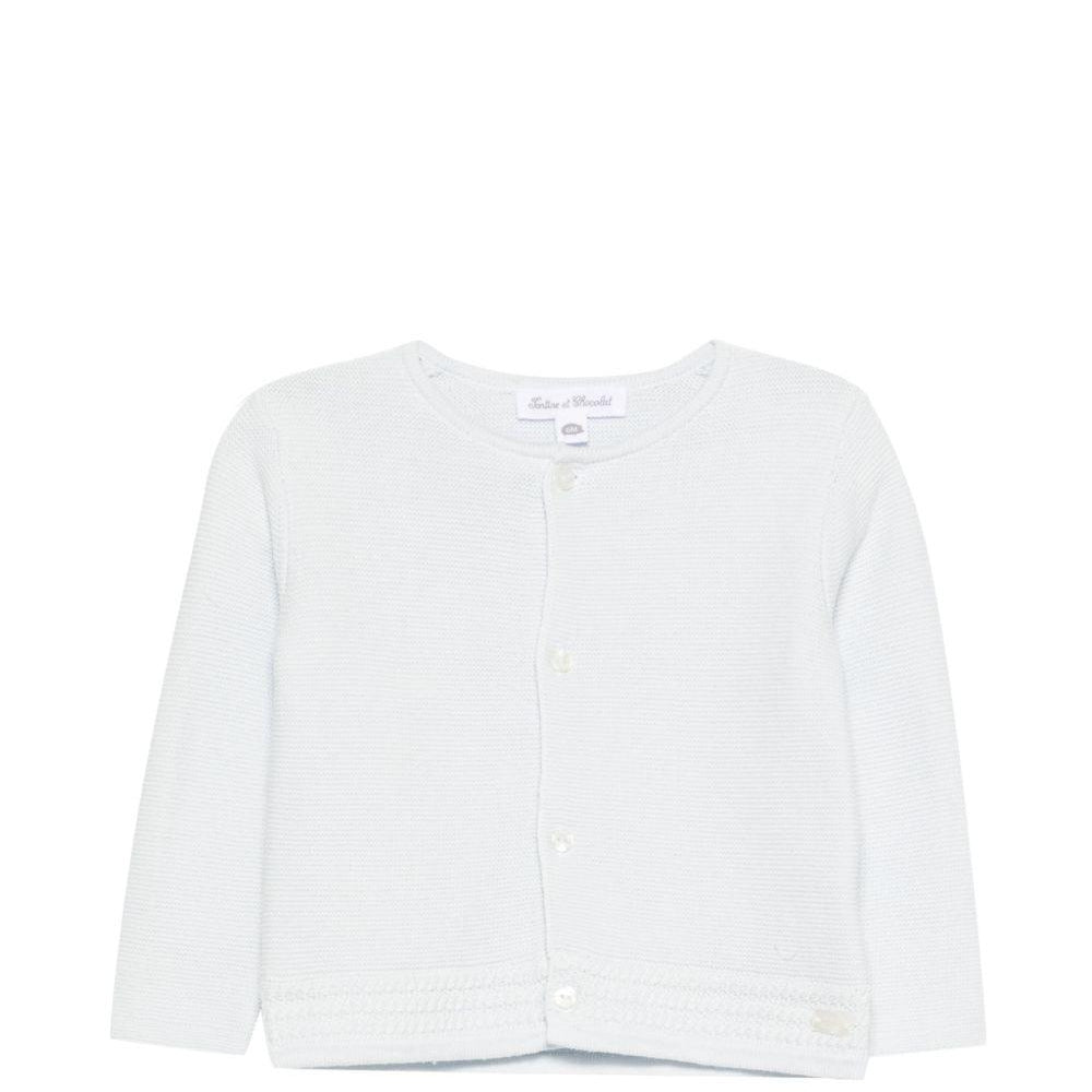 Cardigan per neonato Tartine Et Chocolat azzurro con placca con logo sul davanti CC18000 41 TArtine & Chocolat KIDS