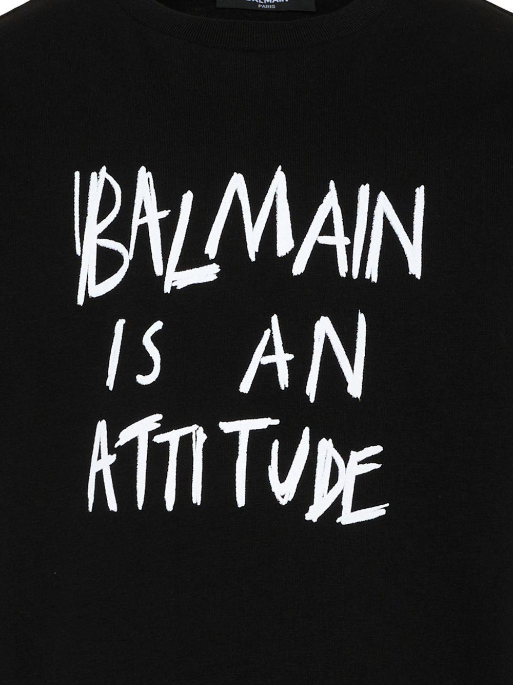 T-shirt per bambino Balmain Kids nera con scritta sul davanti BZ8H01 Z3672 930BC BALMAIN KIDS