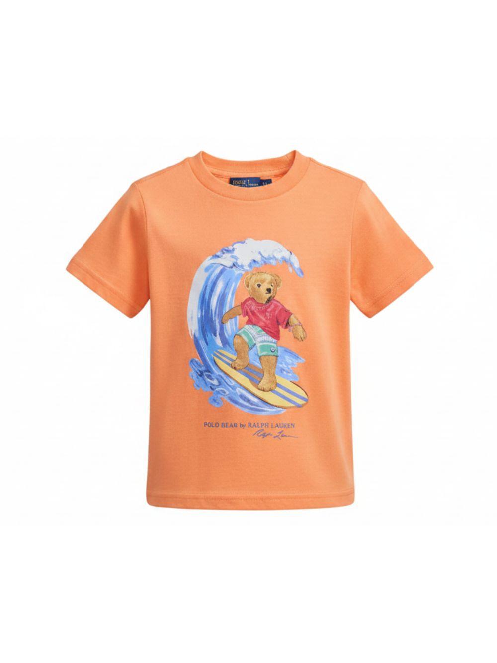 T-shirt per bambino Polo Ralph Lauren Kids arancione con motivo Polo Bear 322B13589 001 Ralph Lauren kids