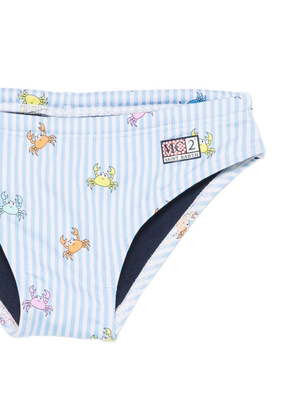 Costume da bagno per bambinbo MC2 Saint Barth Kids azzurro con stampa di granchio BIL0001 01081L MC2 ST. BARTH KIDS
