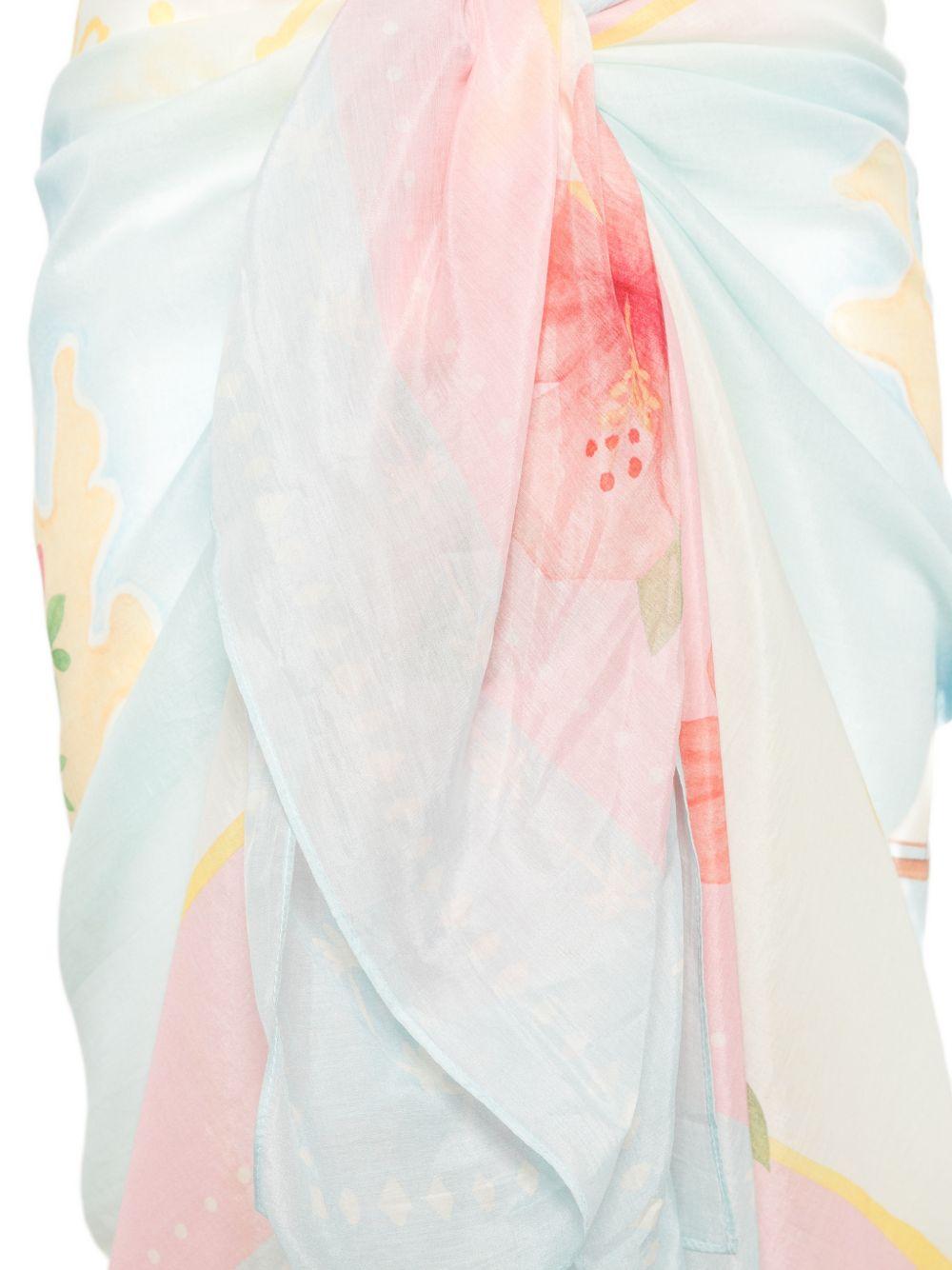 Pareo per donna MC2 Saint Barth multicolore con stampa floreale TAIT001 09743L MC2 ST. BARTH