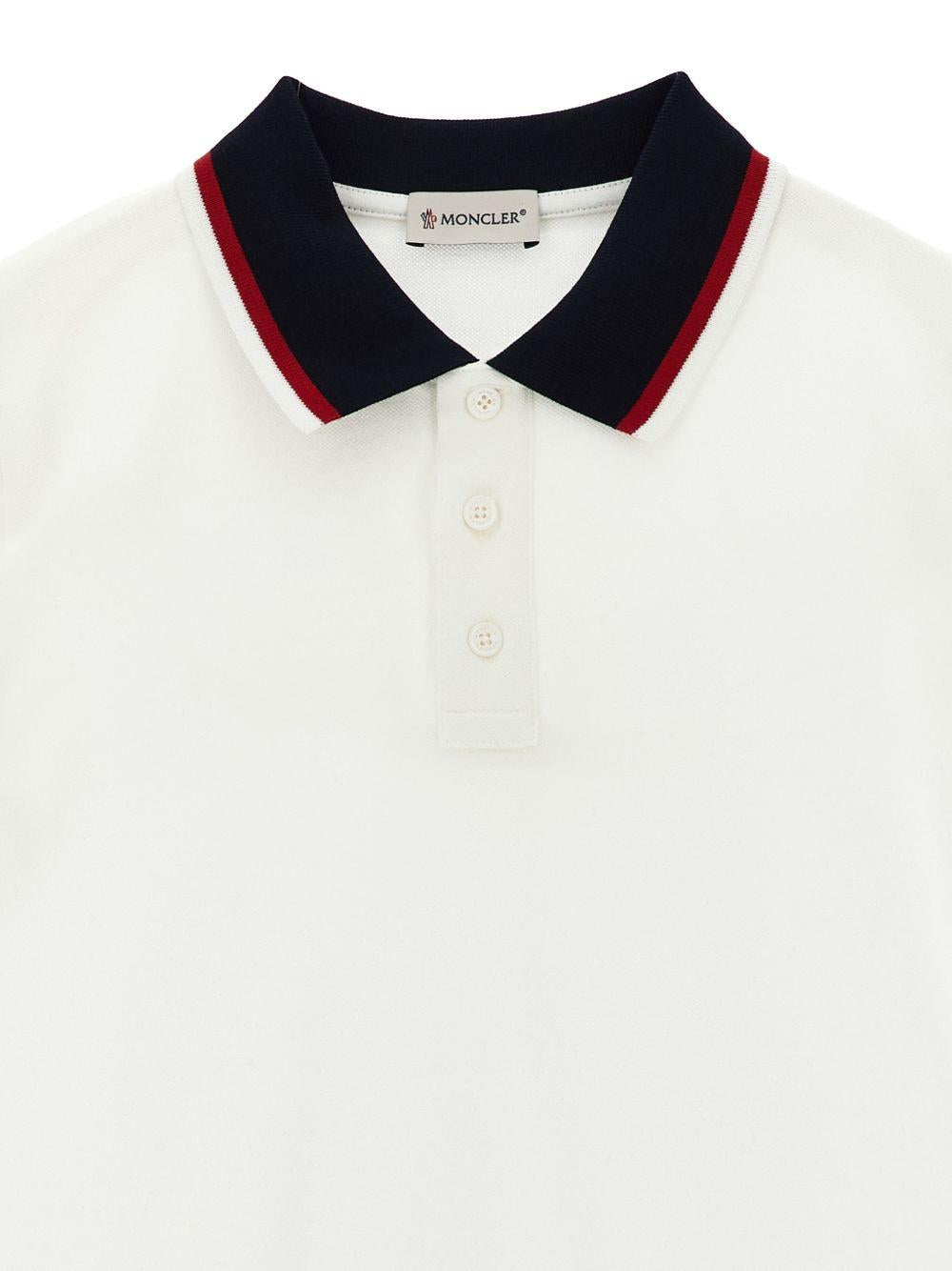 T-shirt per bambino Moncler Enfant bianca con dettaglio tricolore L19548A000038496W 034 MONCLER KIDS