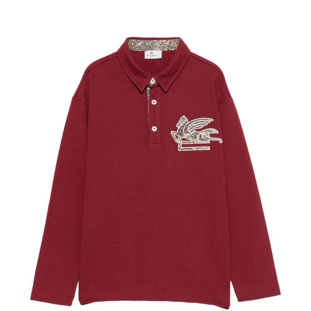 T-shirt per bambino Etro Kids rosso con colletto stile polo GZ8H41 Z0022 52C ETRO KIDS