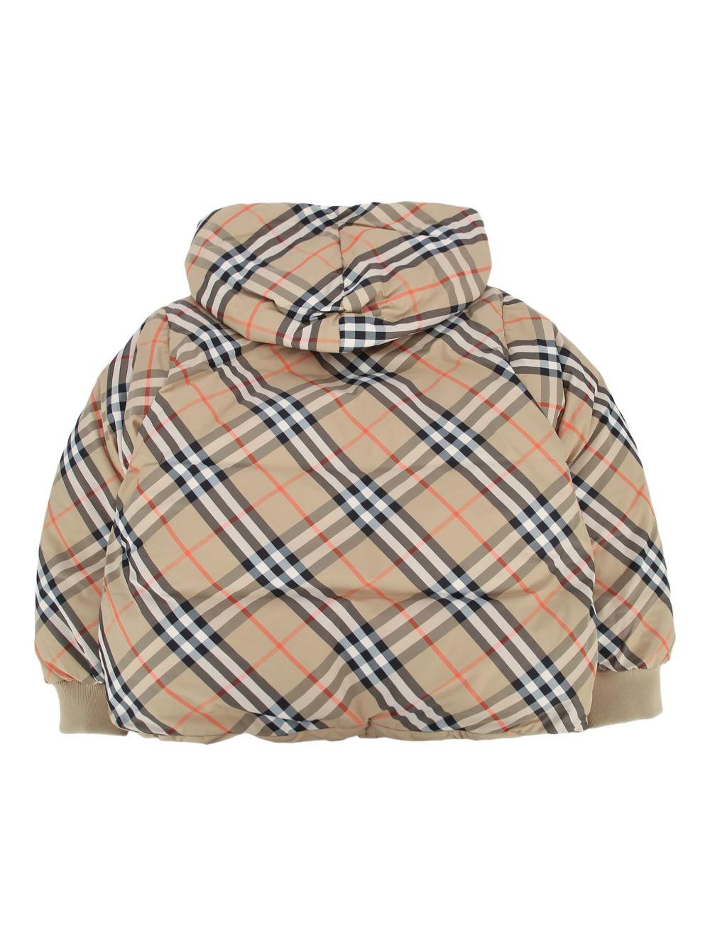 Piumino per bambino Burberry Kids beige con motivo a quadri 8112751 B9368 BURBERRY KIDS