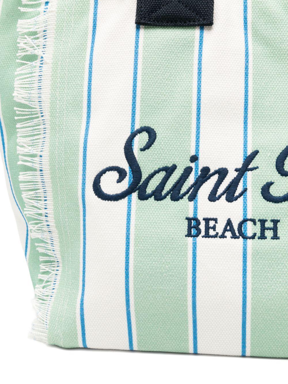 Borsa Vanity MC2 Saint Barth bianca e verde con motivo a righe VANI001 00937L MC2 ST. BARTH KIDS
