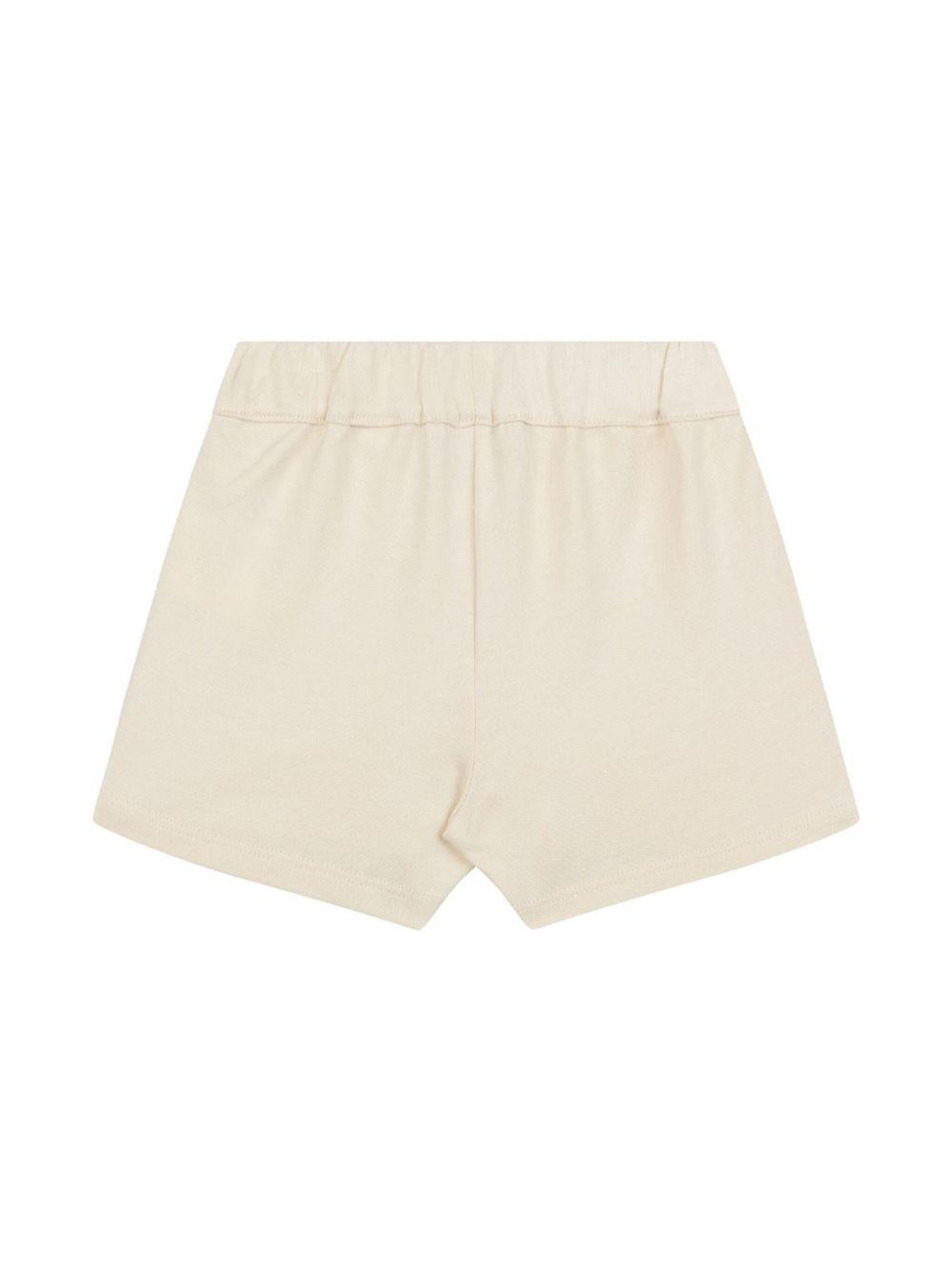 Bermuda con logo per neonato Moschino Kids beige con vita elasticizzata MUQ01CLCA19 20404 MOSCHINO KIDS