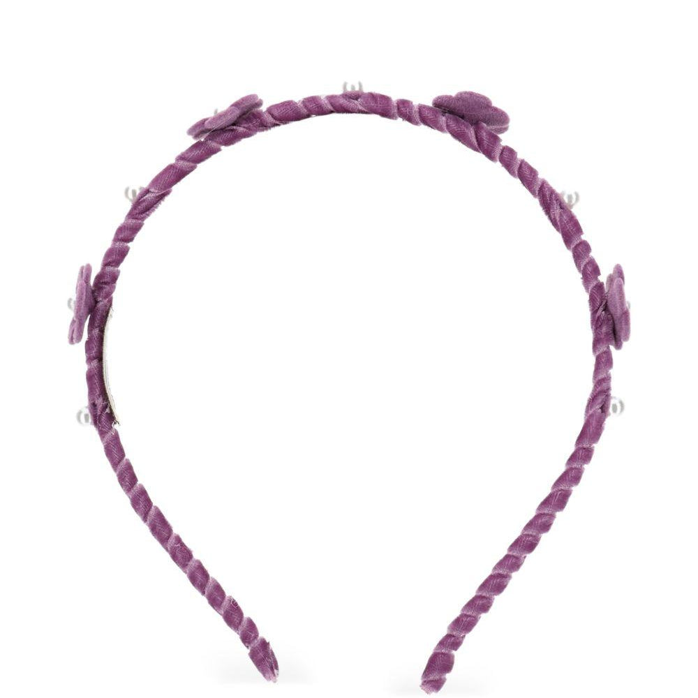 Cerchietto per capelli per bambina Monnalisa Kids viola con applicazione a fiori 17H003 8058 0069 MONNALISA KIDS