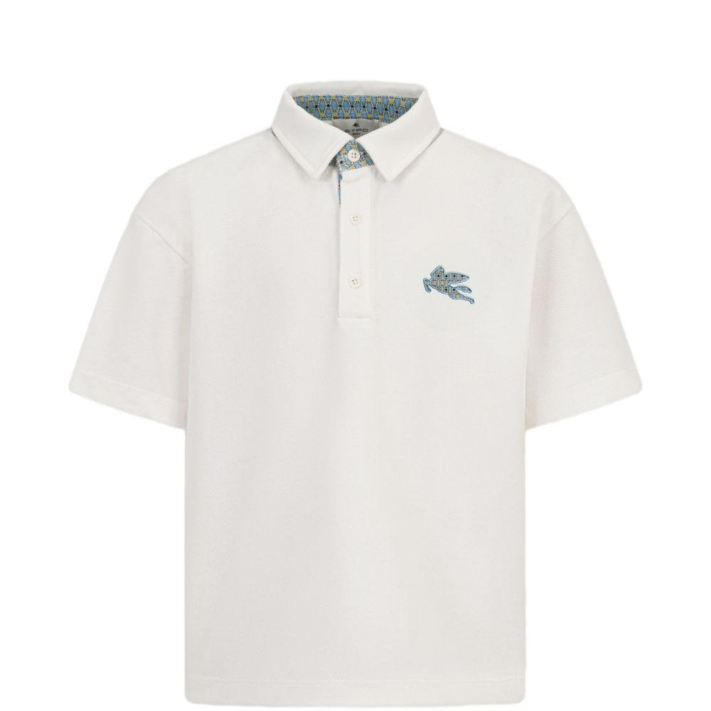 T-shirt per bambino Etro Kids bianca con ricamo Pegaso sul davanti GY8P01 Z0022 101 ETRO KIDS