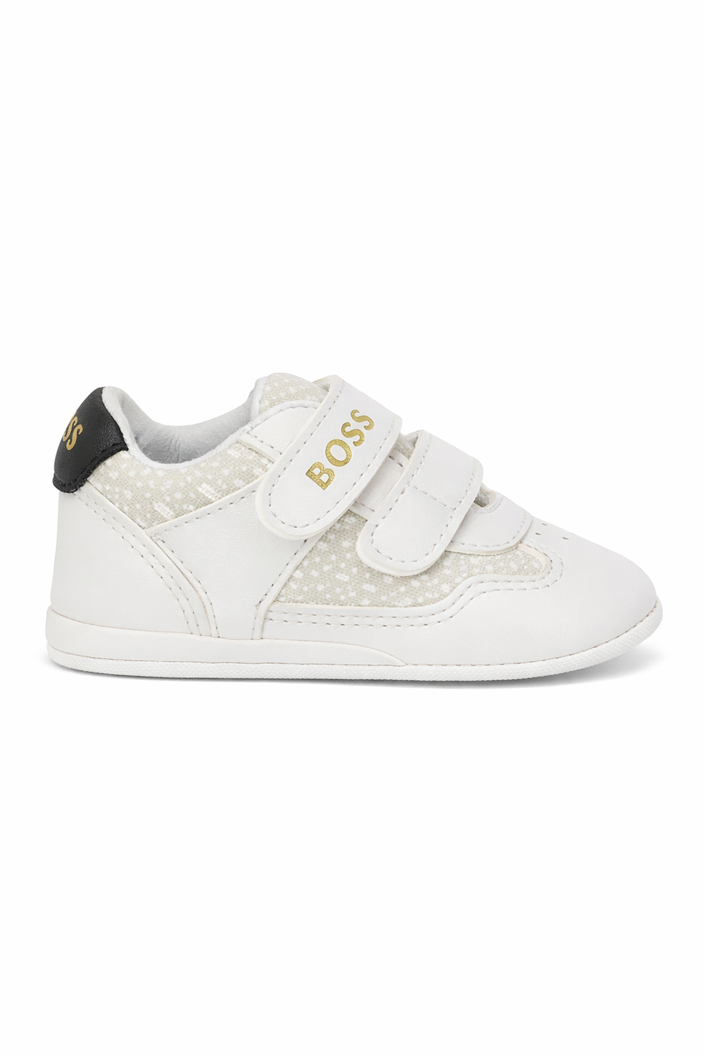 Scarpe primi passi per neonato Boss Kids bianco con motivo a pois J52831 10P BOSS KIDS