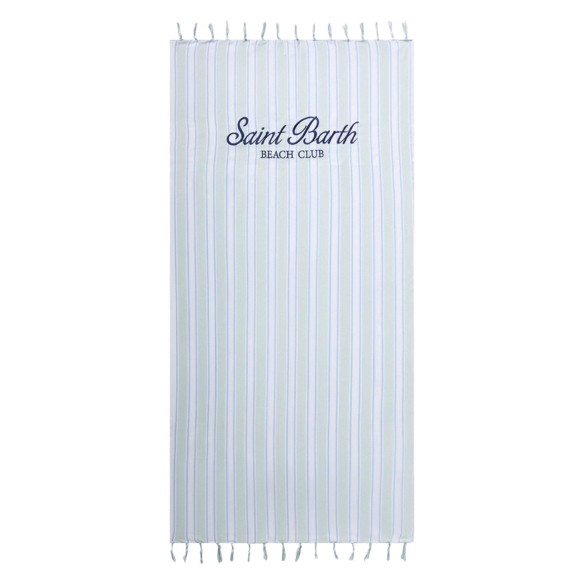 Telo mare MC2 Saint Barth bianco e azzurro con motivo a righe FOUL002 00937L MC2 ST. BARTH KIDS