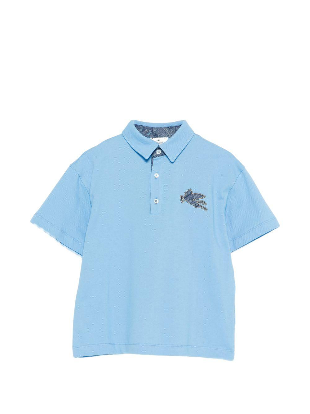Polo per bambino Etro Kids azzurra con dettaglio logo GY8P01 Z0022 673 ETRO KIDS
