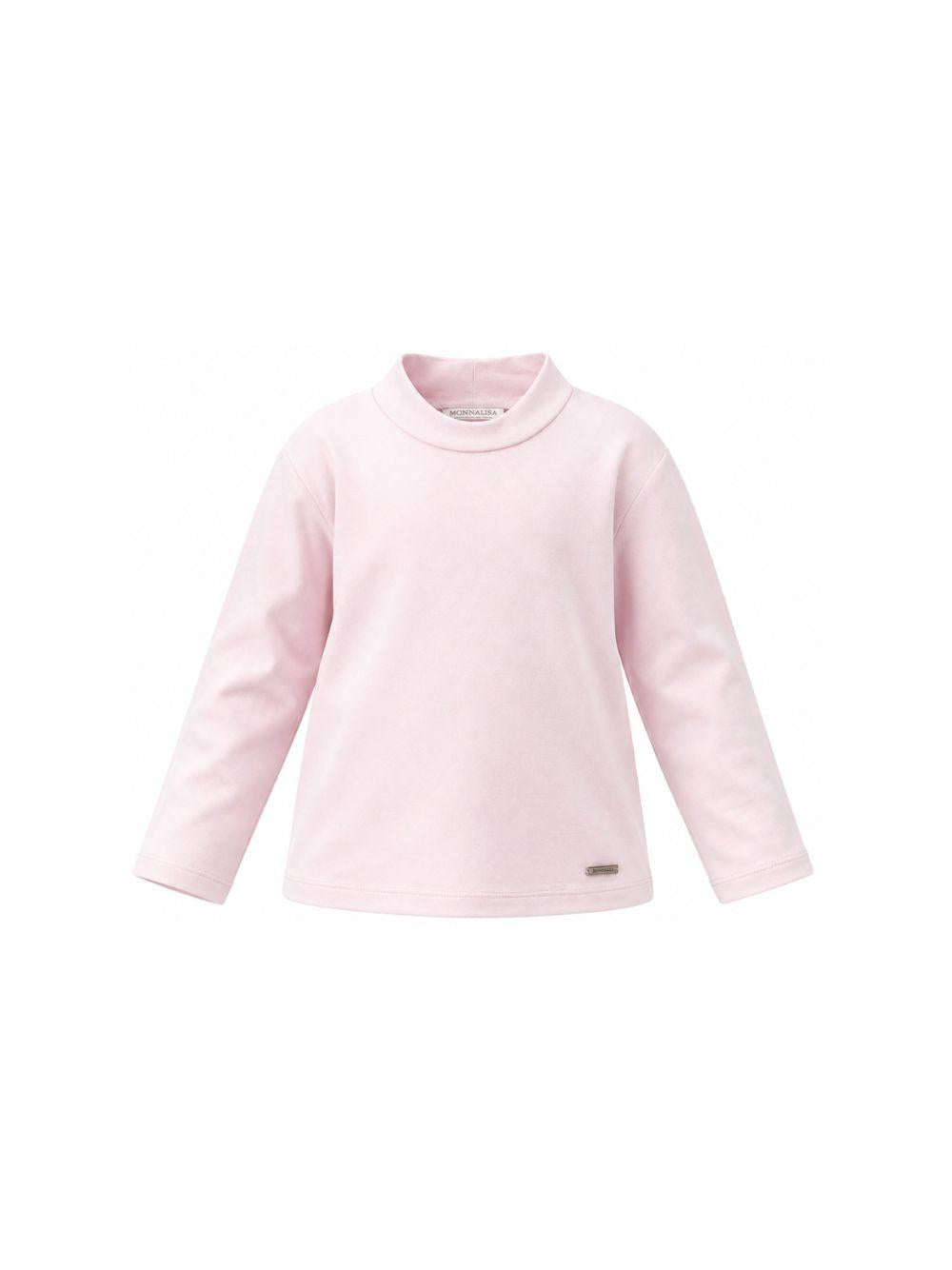T-shirt per bambina Monnalisa Kids rosa con dettaglio collo alto 17HLUP 8201 0091 MONNALISA KIDS
