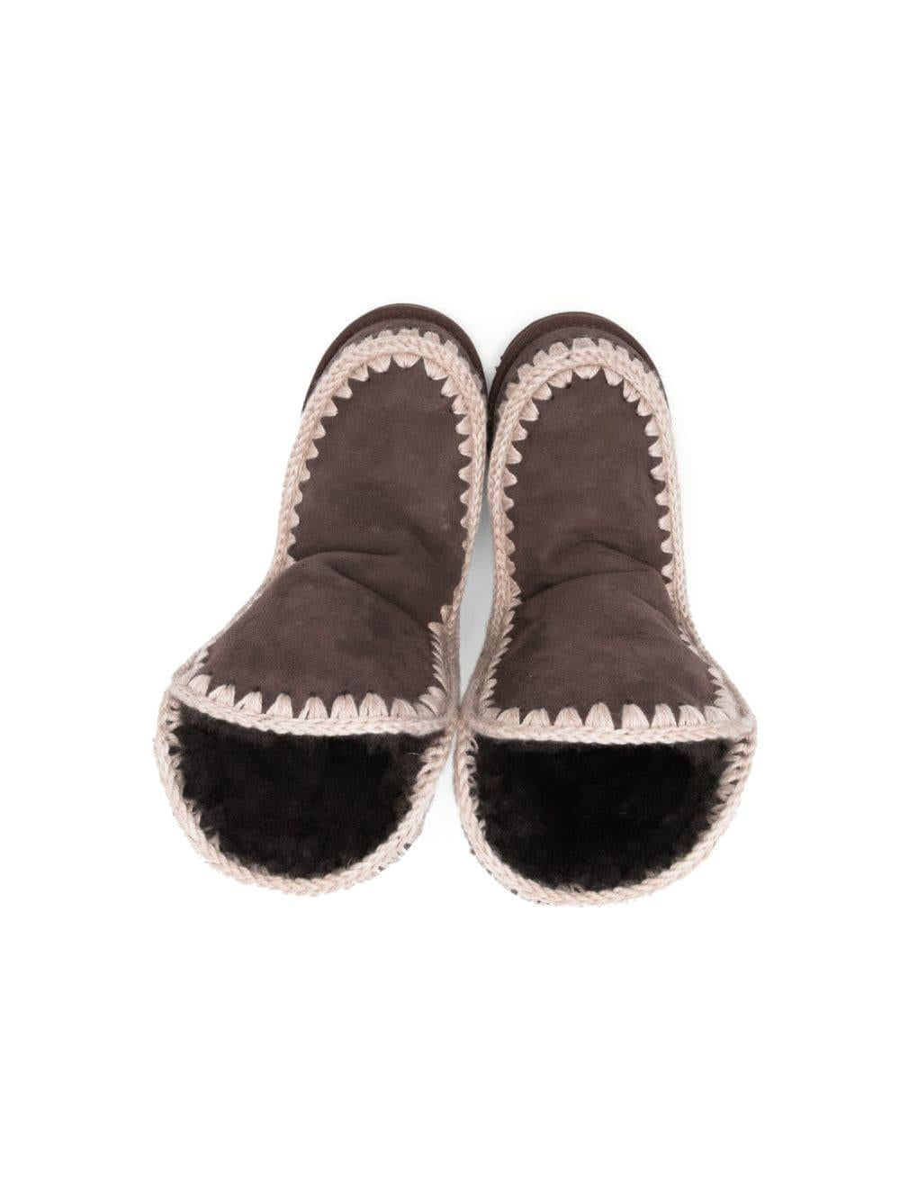 Stivali con cuciture a contrasto per bambina Mou Kids marrone con punta tonda FW101000A MOCHA MOU KIDS