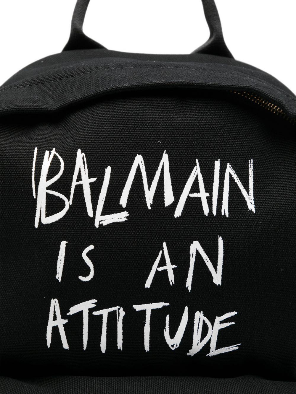 Zaino per bambini Balmain Kids nero con stampa grafica sul davanti BZ0I26 Z0042 930 BALMAIN KIDS