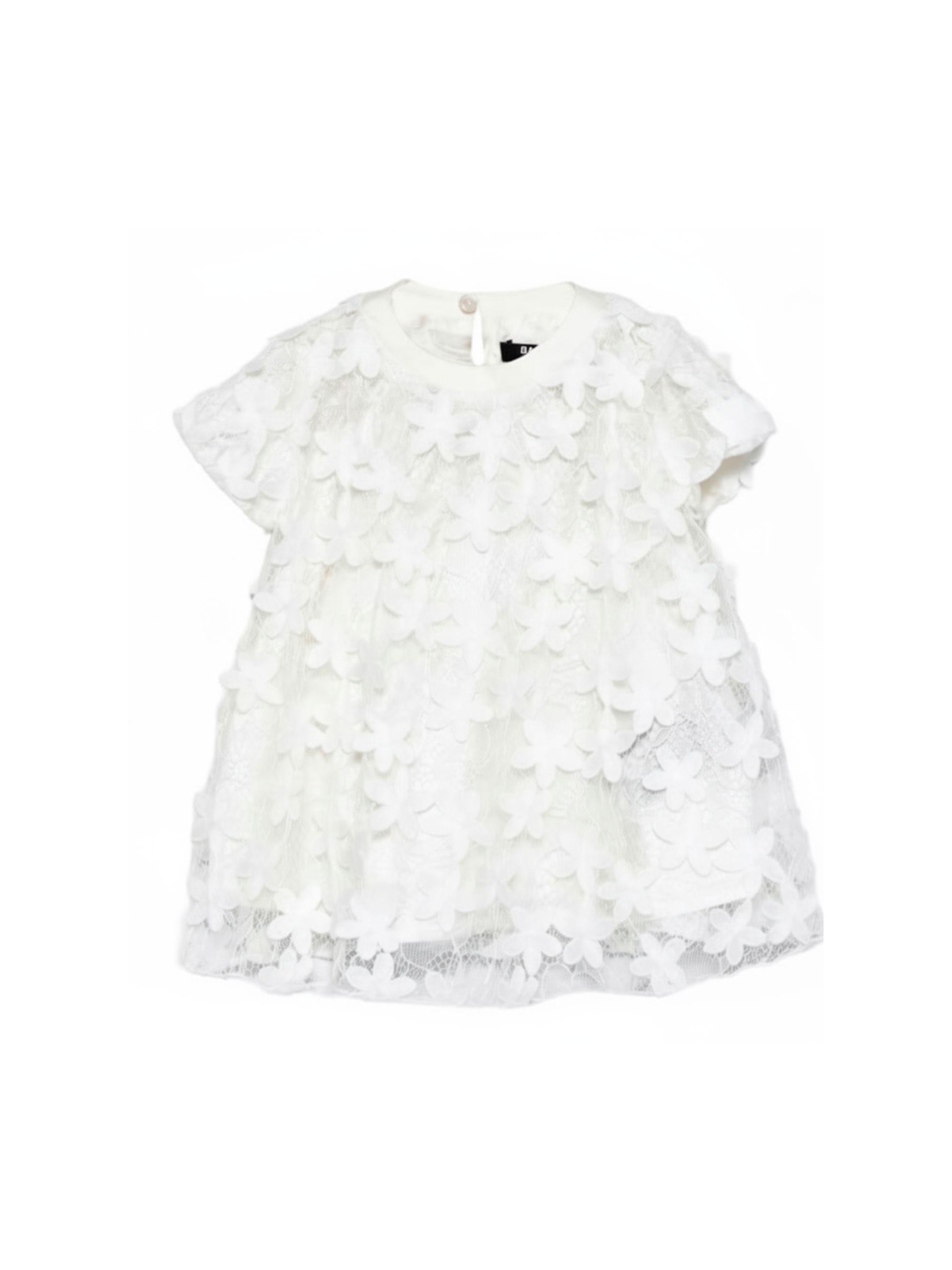 Abito per neonata Balmain Kids bianco a fiori BY1181 U0263 100 BALMAIN KIDS