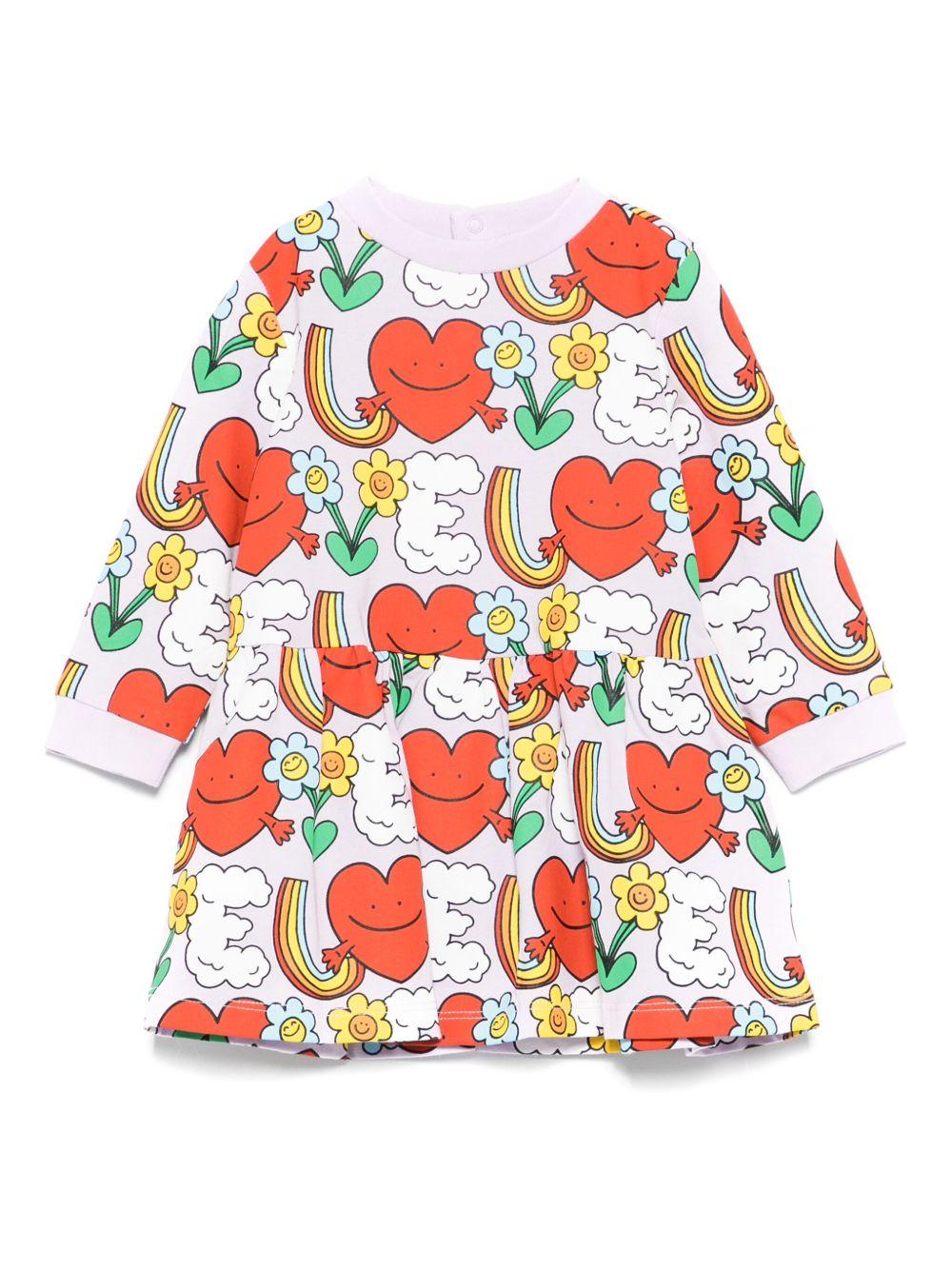 Abito per neonata Stella McCartney Kids lilla con stampa grafica TX1010 Z3194 522MC STELLA McCARTNEY KIDS