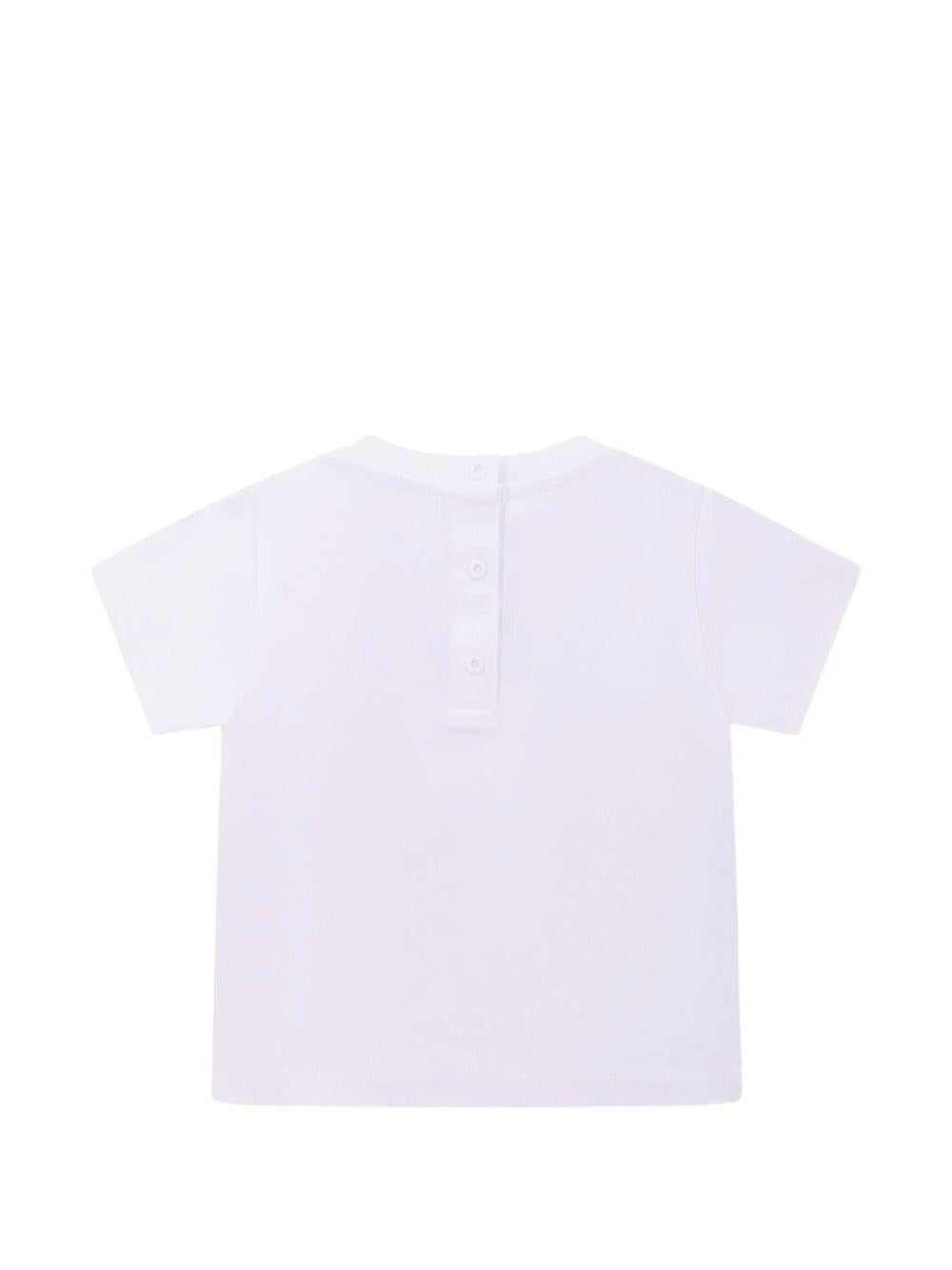 T-shirt per neonato Balmain Kids bianca con logo sul davanti BY8501 Z3672 100BL BALMAIN KIDS