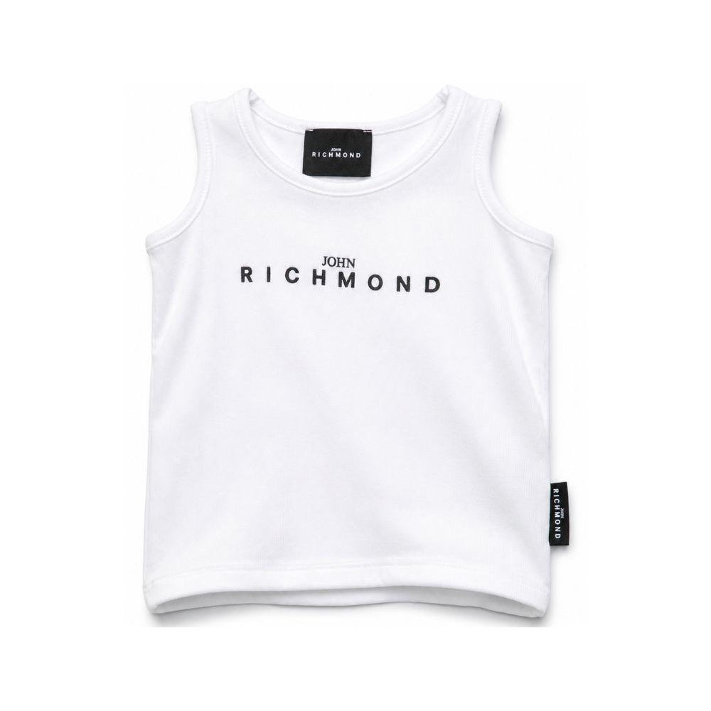 Canotta per neonati John Richmond Junior bianca con dettaglio logo RIP26037CN WHITE JOHN RICHMOND KIDS
