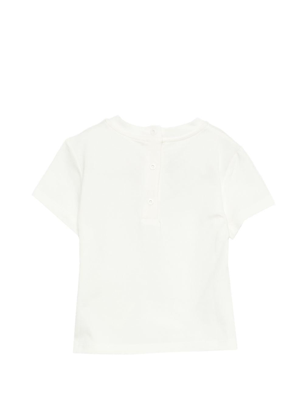 T-shirt per neonati Fendi Kids bianca con stampa logo sul davanti BUI118 ST8 F1JAT FENDI KIDS