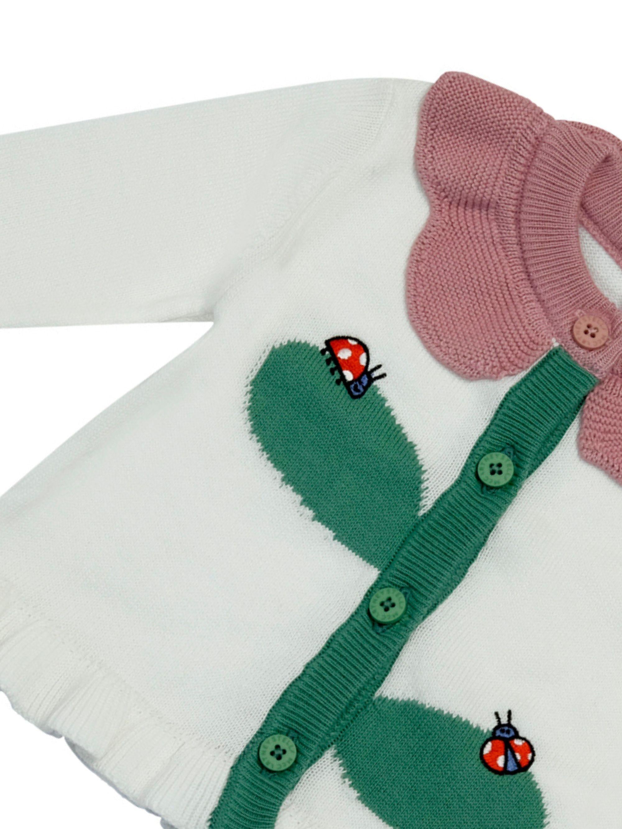 Maglione per neonata Stella McCartney Kids bianco con design a fiore TY9100 Z2423 101 STELLA McCARTNEY KIDS