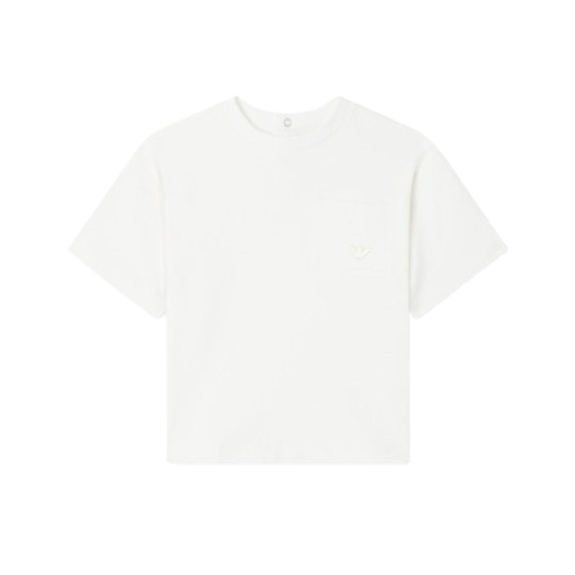 T- shirt per neonato Emporio Armani Kids bianca con scollo tondo EB001326 AF21808 U0003 EMPORIO ARMANI KIDS