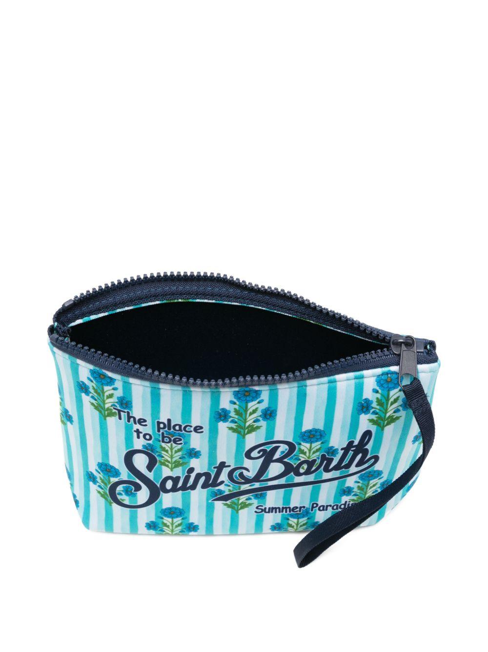 Pochette Aline MC2 Saint Barth azzurra con logo sul davanti ALIN001 00904L MC2 ST. BARTH