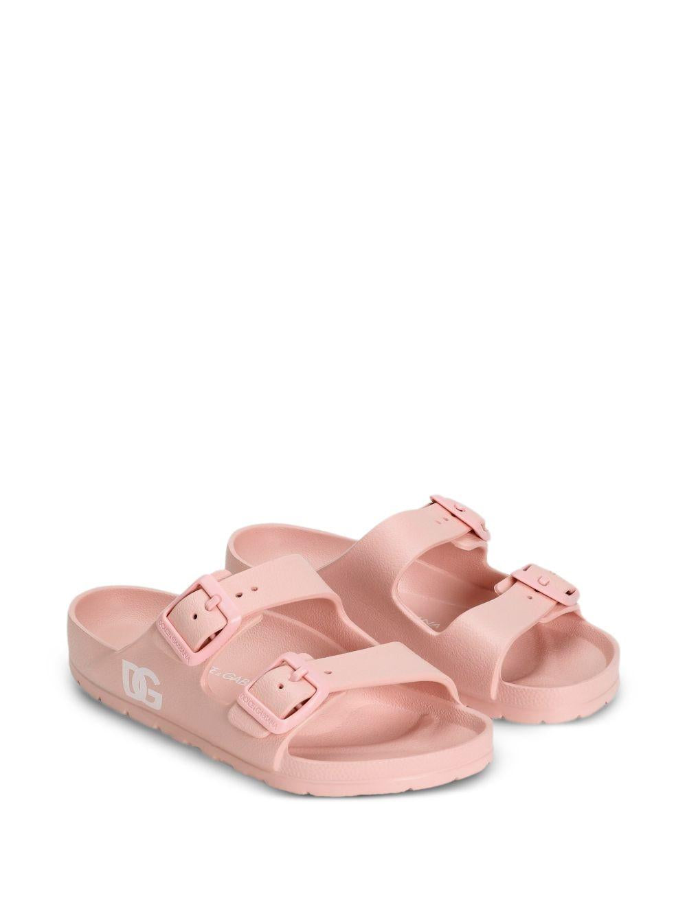 Ciabatte per bambina Dolce & Gabbana Kids rosa con doppia fibbia DD0324 A5103 80400 DOLCE & GABBANA KIDS