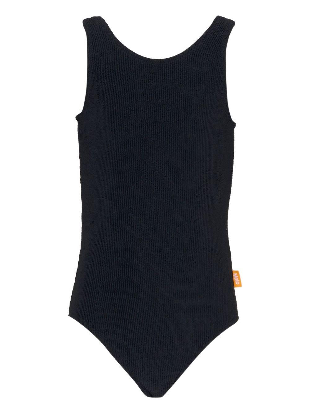 Costume intero per bambina Molo nero con trama a coste 8NOSP501 0099 MOLO