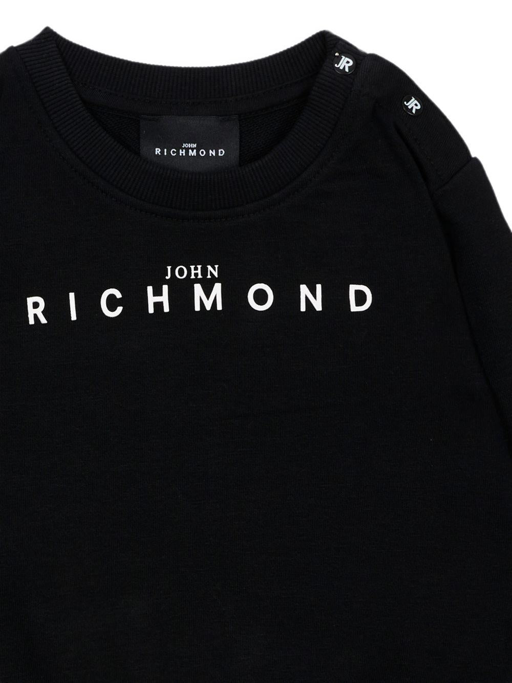 Felpa per neonati John Richmond Kids nero con stampa logo sul davanti RIA26003FE BLACK JOHN RICHMOND KIDS