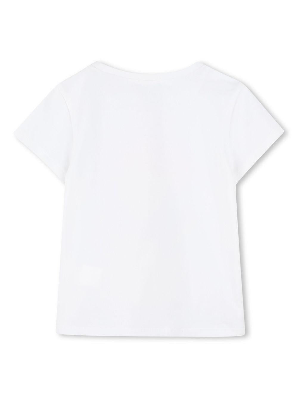 T-shirt con paillettes per bambina Billieblush bianco con stampa sul davanti U20923 10P BILLIEBLUSH
