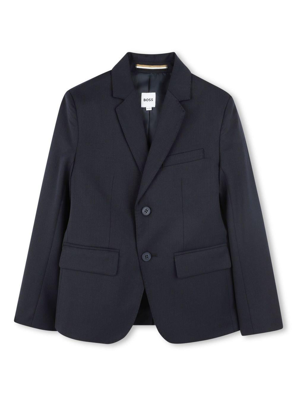 Blazer Ceremony per bambino BOSS Kidswear blu con polsini con bottone J52070 862 BOSS KIDS