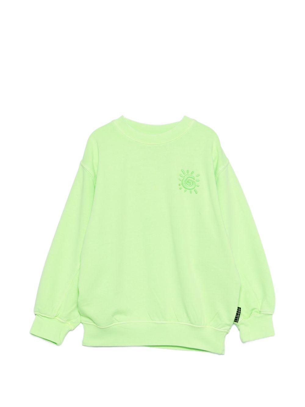 Felpa per bambino Molo verde con dettagli ricamati 6S26J216 5694 MOLO KIDS