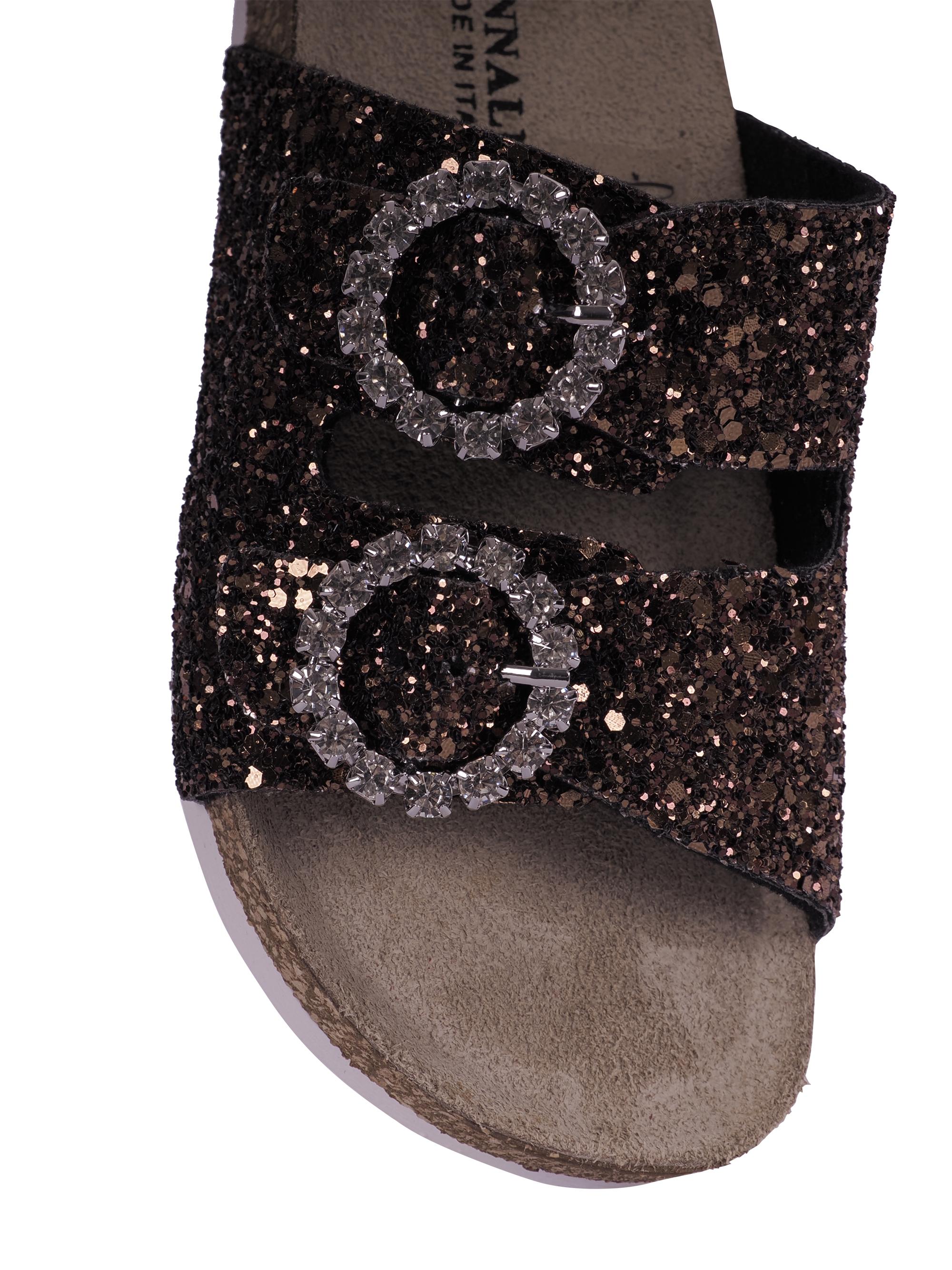 Slippers per bambina Monnalisa marrone con fibbia 87G005 7714 G006 MONNALISA KIDS