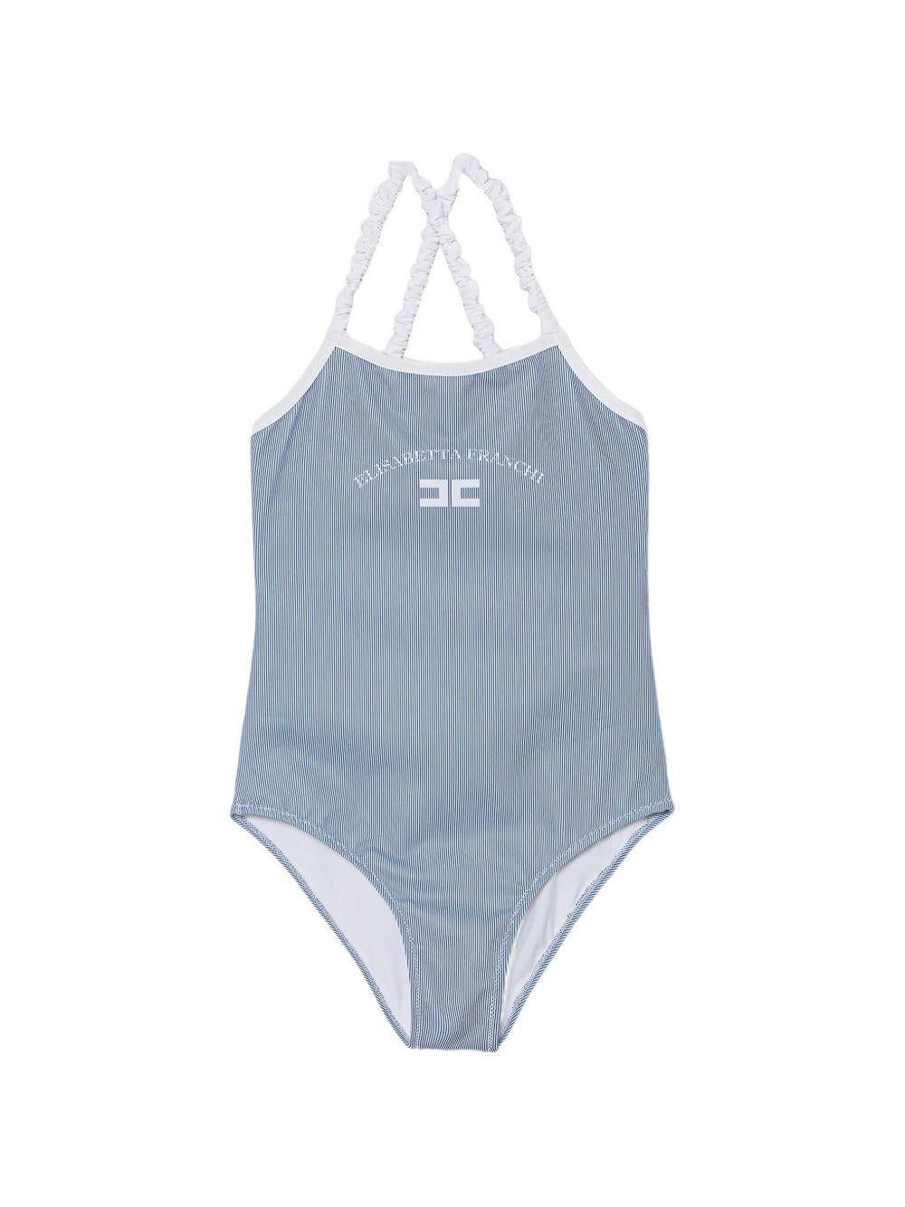 Costume da bagno per bambina Elisabetta Franchi La Mia Bambina blu con motivo a righe EFSW027CJT004 D880 ElISABETTA FRANCHI