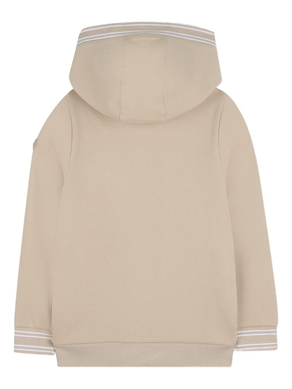 Felpa da bambino Boss Kids beige con cappuccio e zip J52948 249 BOSS KIDS