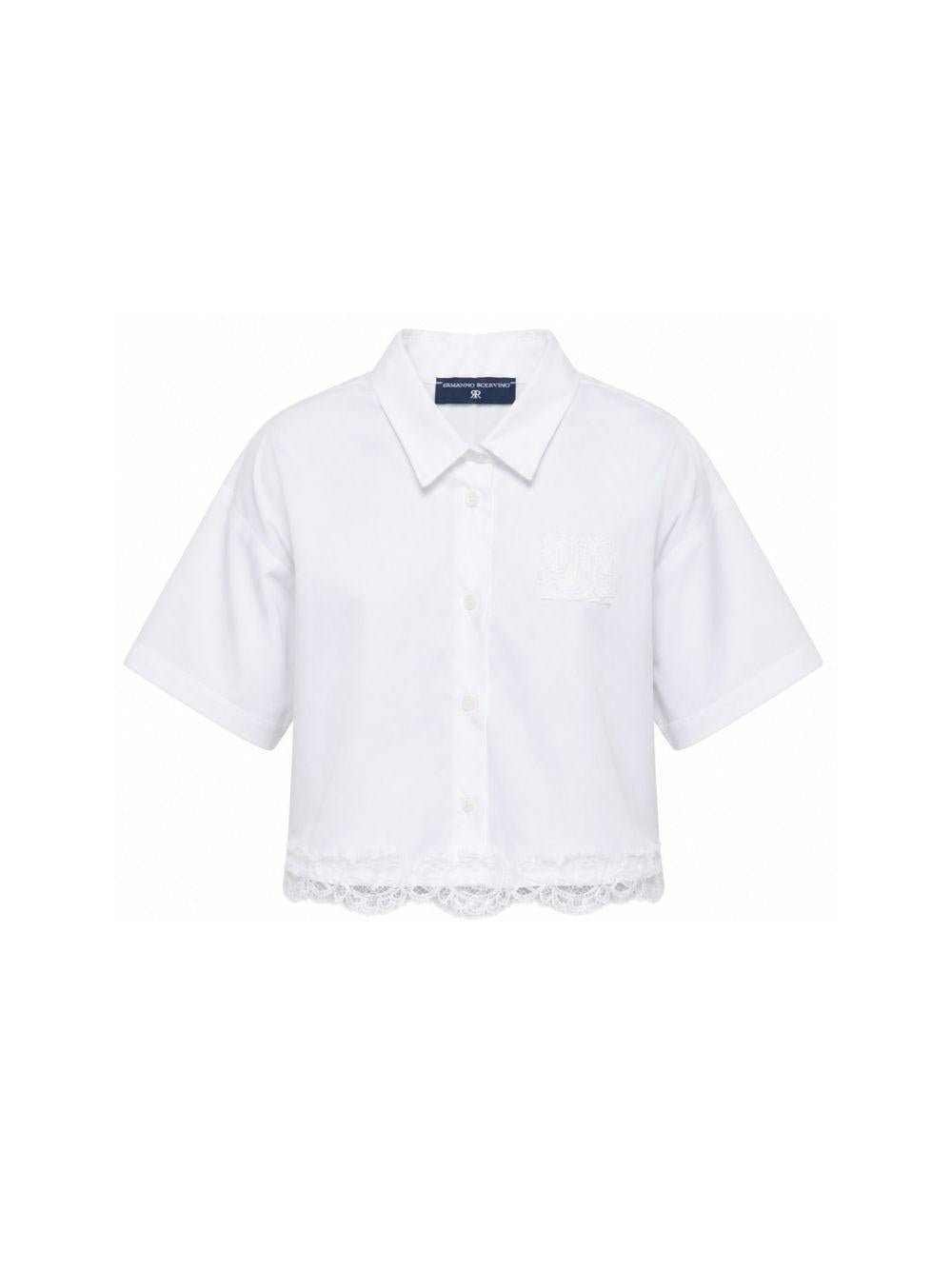 Camicia per bambina Ermanno Scervino Junior bianca con orlo svasato Z1G309 7116 0099 ERMANNO SCERVINO KIDS