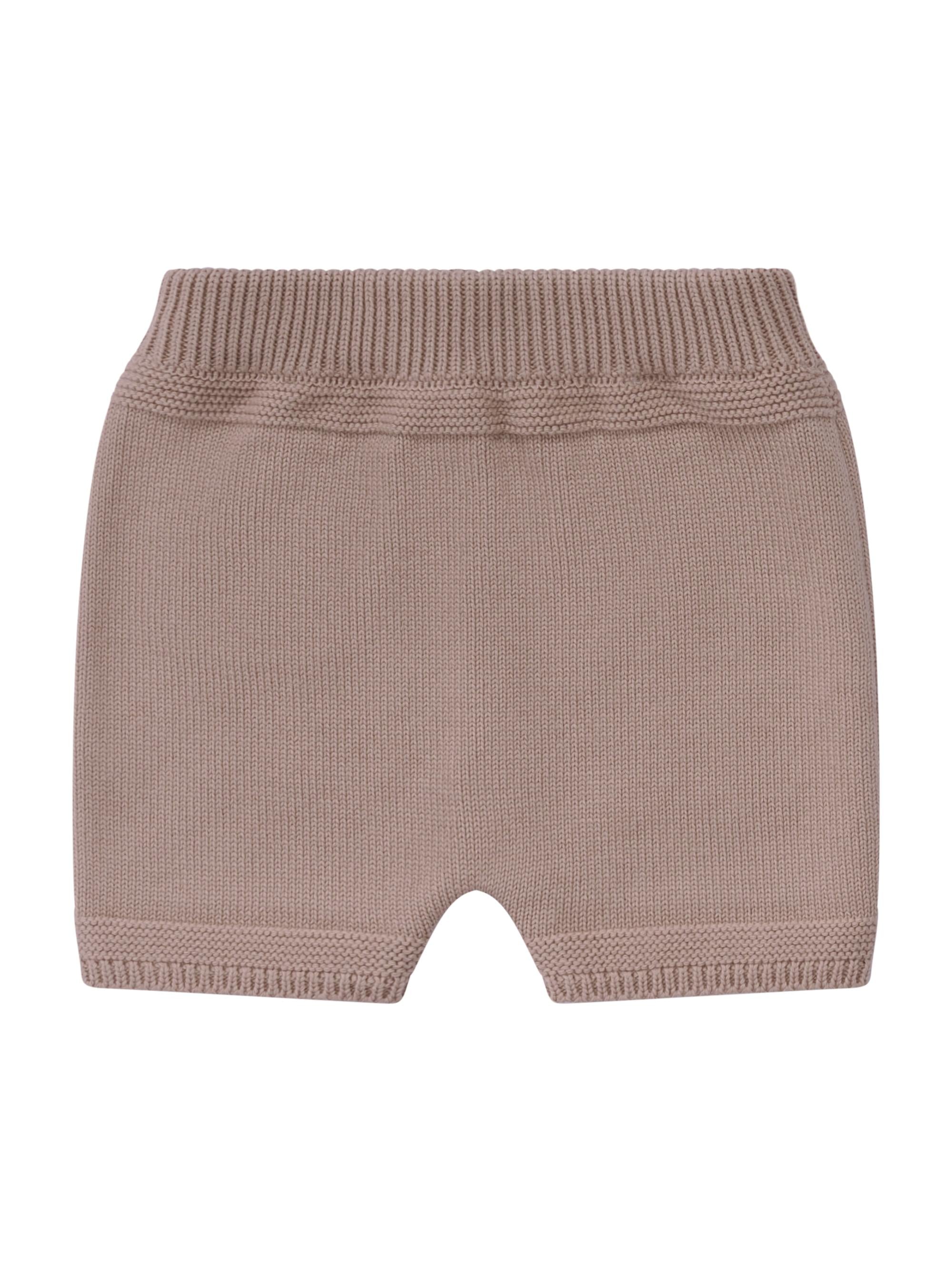 Shorts per neonati Fendi Kids beige con ricamo orsetto sul davanti BUG212 AVVZ F0QU5 FENDI KIDS