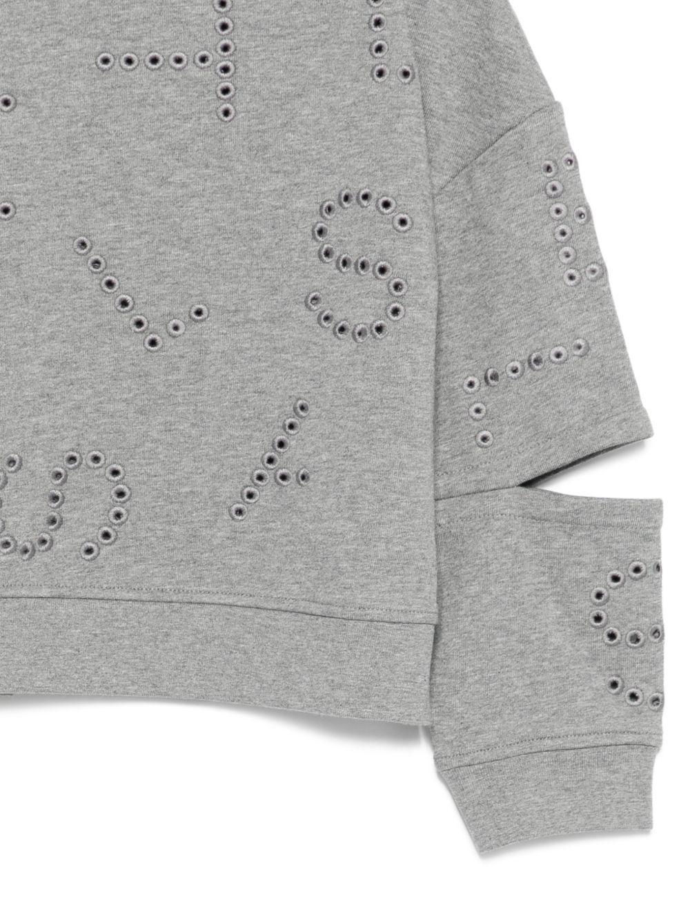 Felpa per bambina Stella McCartney Kids grigia con stampa logo all-over TY4B70 Z3409 808 STELLA McCARTNEY KIDS
