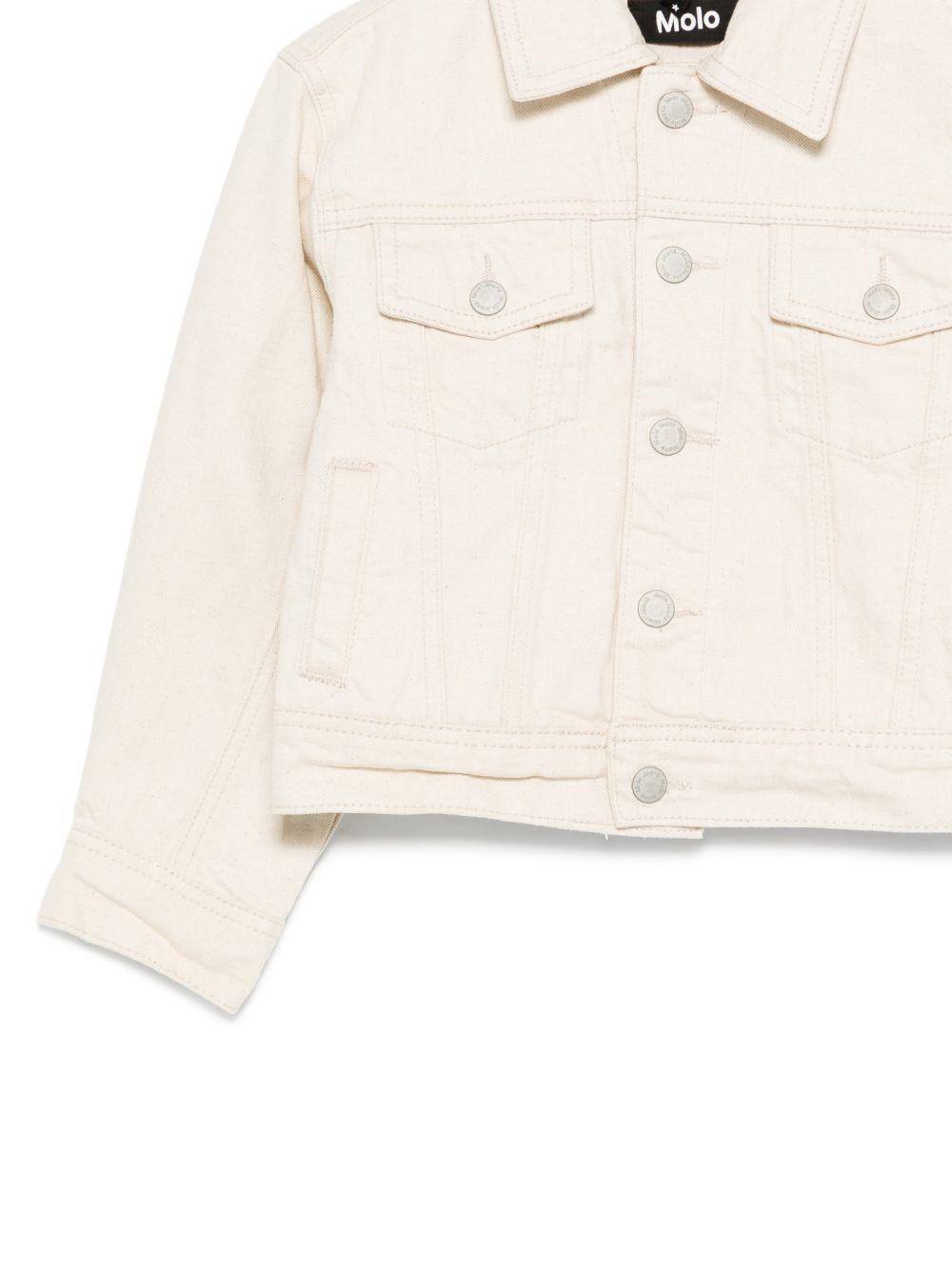 Giacca per bambini Molo beige con collo a punta 5S26M304 8894 MOLO KIDS