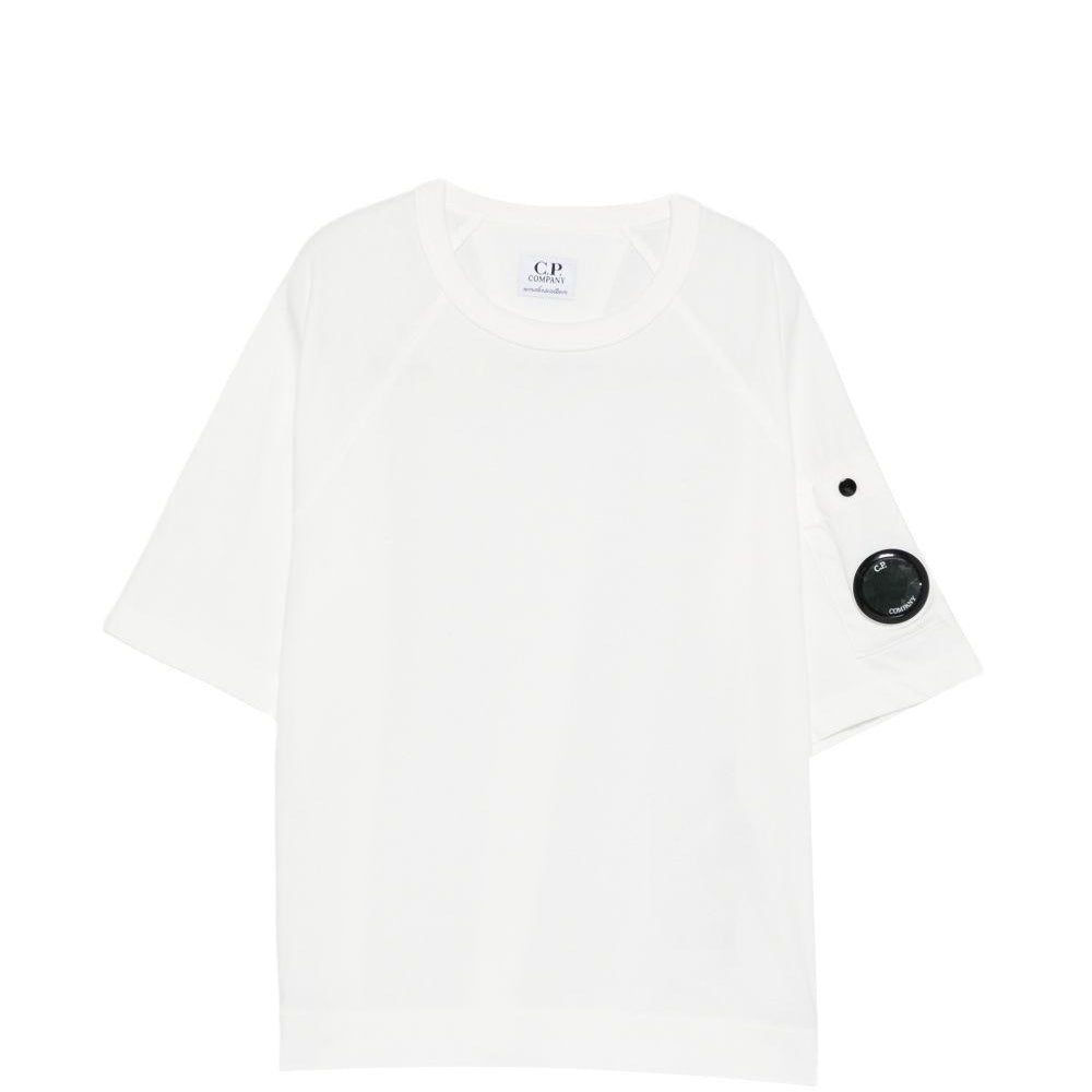T-shirt per bambino C.P. Company Kids bianca con applicazione logo CMM00RLAA17 10135 C.P.COMPANY KIDS